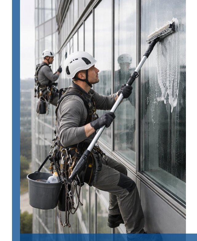 Высотная мойка сплошного остекления с выездом в Кизилюрте