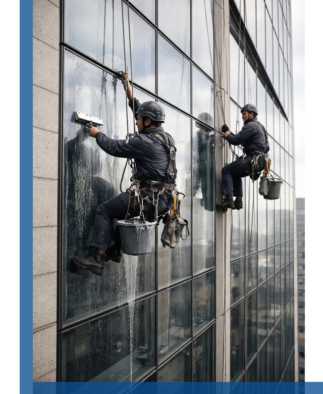 Профессиональная мойка стеклянных фасадов зданий в Кизилюрте
