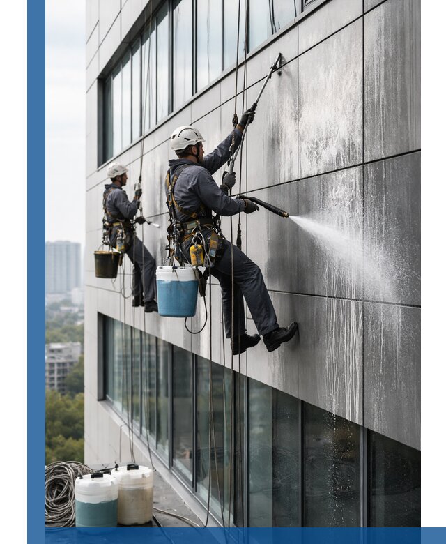 Профессиональная мойка вентилируемых фасадов в Кизилюрте