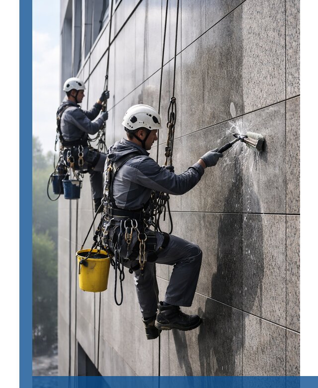 Профессиональная мойка фасада из керамогранита в Кизилюрте