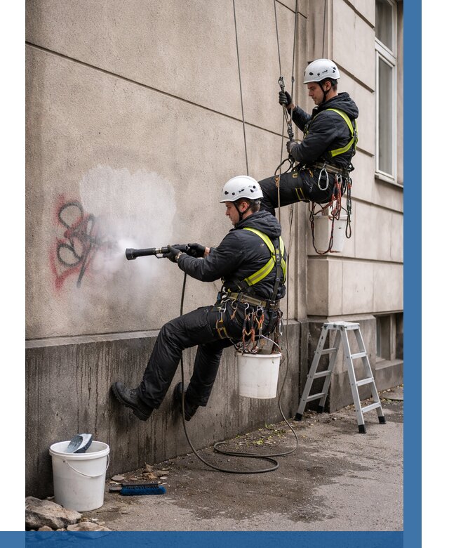 Удаление граффити с фасада в Кизилюрте от 4647 р. | ВЫСОТНИК-Кзт