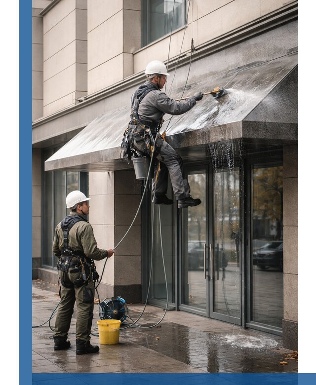 Профессиональная мойка козырьков и навесов в Кизилюрте