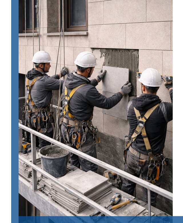 Ремонт облицовки фасада плиткой в Кизилюрте с гарантией