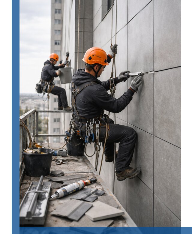 Профессиональный ремонт фасада из керамогранита в Кизилюрте