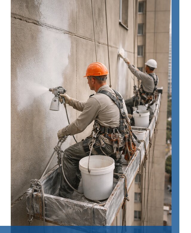 Грунтовка фасада на высоте в Кизилюрте от 124 р. | ВЫСОТНИК-Кзт