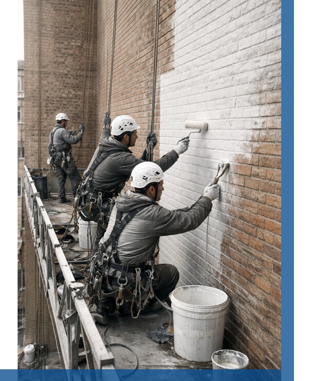 Покраска кирпичного фасада в Кизилюрте от 361 р. | ВЫСОТНИК-Кзт