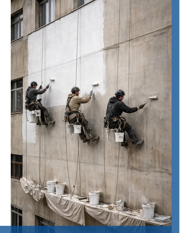 Покраска бетонного фасада в Кизилюрте от 361 р за м2 | ВЫСОТНИК-Кзт