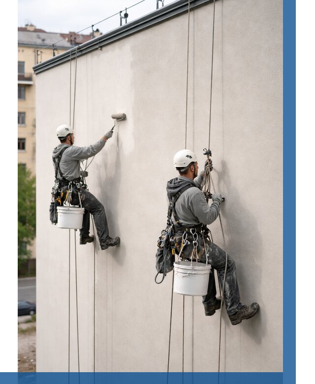 Покраска оштукатуренного фасада в Кизилюрте от 330 р. | ВЫСОТНИК-Кзт