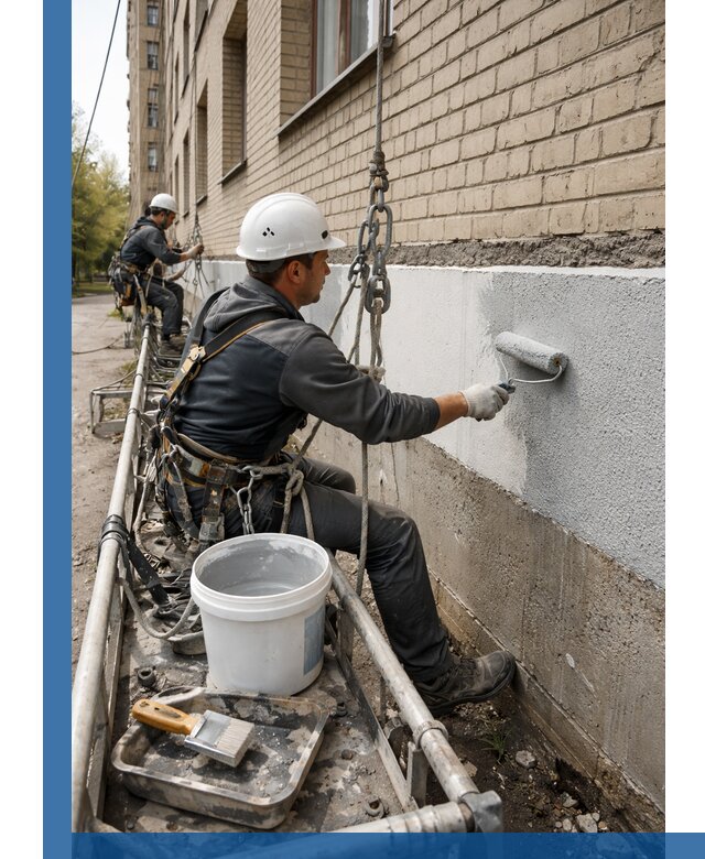 Окраска цоколя здания в Кизилюрте профессионально и надежно