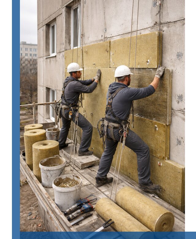 Утепление фасада минватой в Кизилюрте под ключ с гарантией