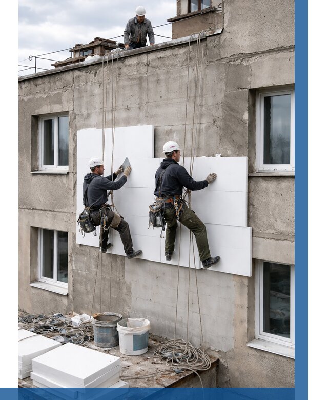 Утепление фасада пенополистиролом в Кизилюрте от 1859 р. | ВЫСОТНИК-Кзт