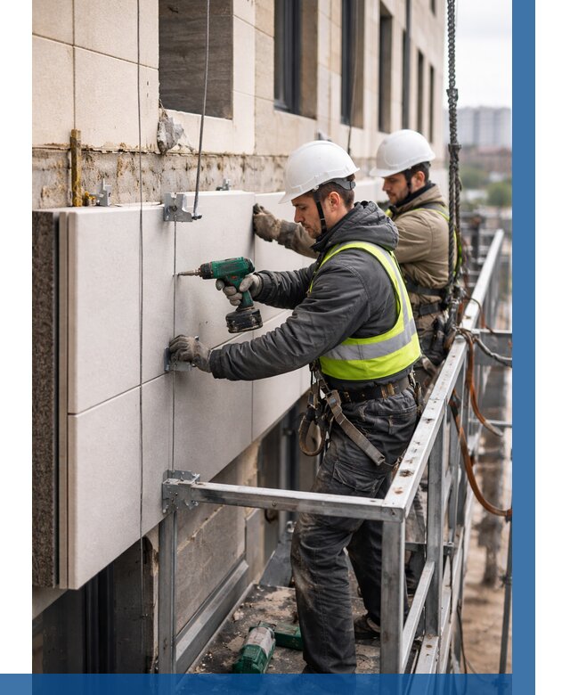 Монтаж фасадных термопанелей в Кизилюрте от 1549 р. | ВЫСОТНИК-Кзт