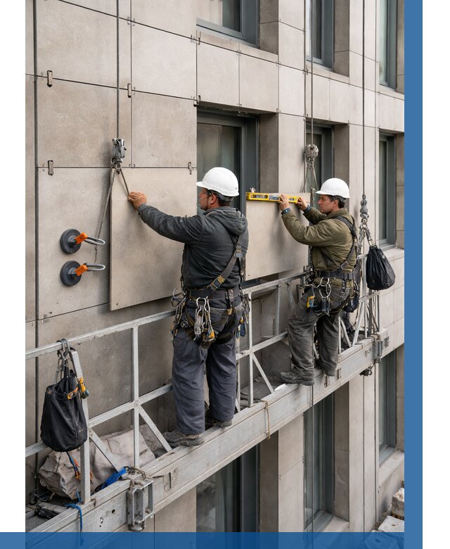 Монтаж керамогранита на фасад в Кизилюрте от 2582 р. | ВЫСОТНИК-Кзт