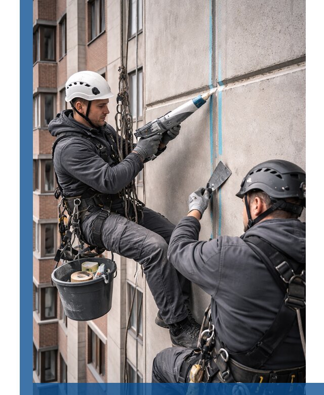 Вторичная герметизация швов фасада и кровли в Кизилюрте