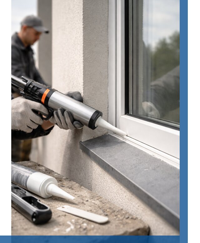 Герметизация монтажных швов окон в Кизилюрте от 671 р. | ВЫСОТНИК-Кзт