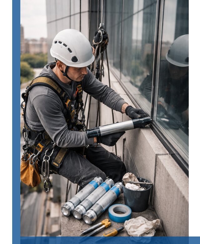 Герметизация стыков витража в Кизилюрте для герметичных фасадов