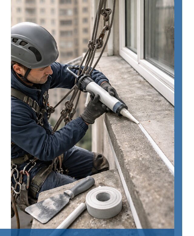 Герметизация балконного козырька в Кизилюрте от 4647 р. | ВЫСОТНИК-Кзт