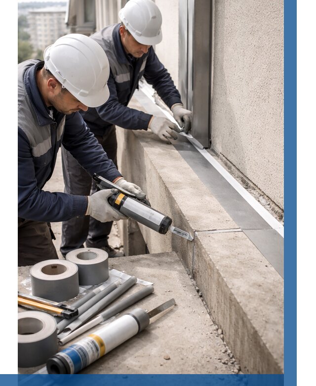 Герметизация примыкания балкона в Кизилюрте от 4647 р. | ВЫСОТНИК-Кзт