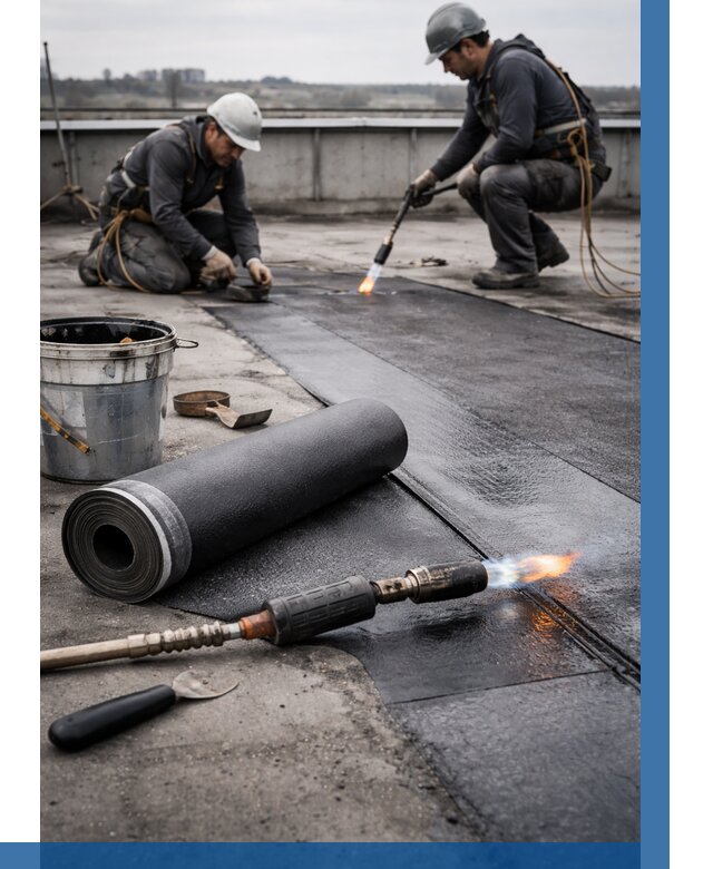 Ремонт рулонной кровли в Кизилюрте от 671 р. | ВЫСОТНИК-Кзт