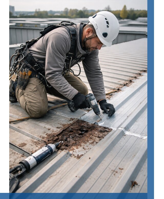 Ремонт профнастила на кровле в Кизилюрте от 723 р. | ВЫСОТНИК-Кзт