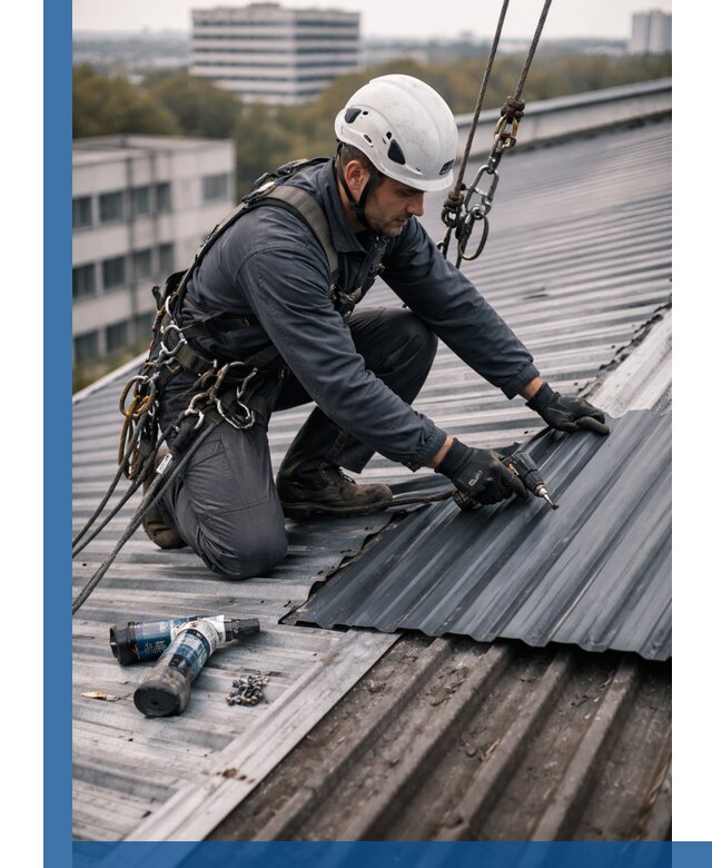 Ремонт профнастила на кровле в Кизилюрте, работы под ключ