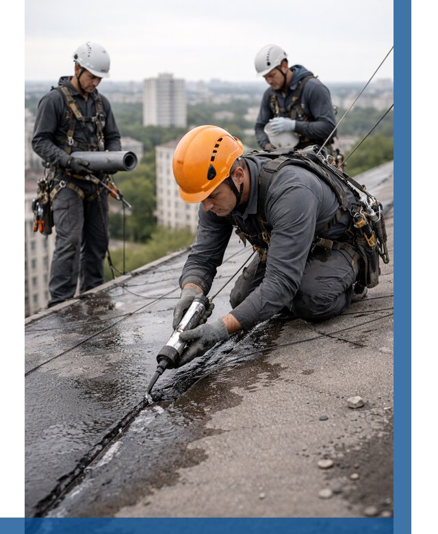 Устранение протечек кровли в Кизилюрте от 12391 р. | ВЫСОТНИК-Кзт