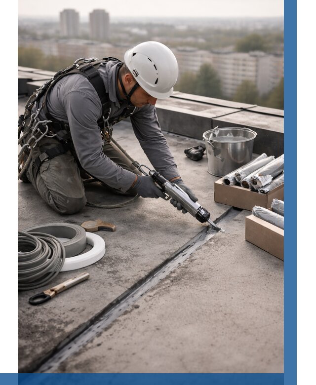 Герметизация швов кровли в Кизилюрте от 465 р./м2 | ВЫСОТНИК-Кзт