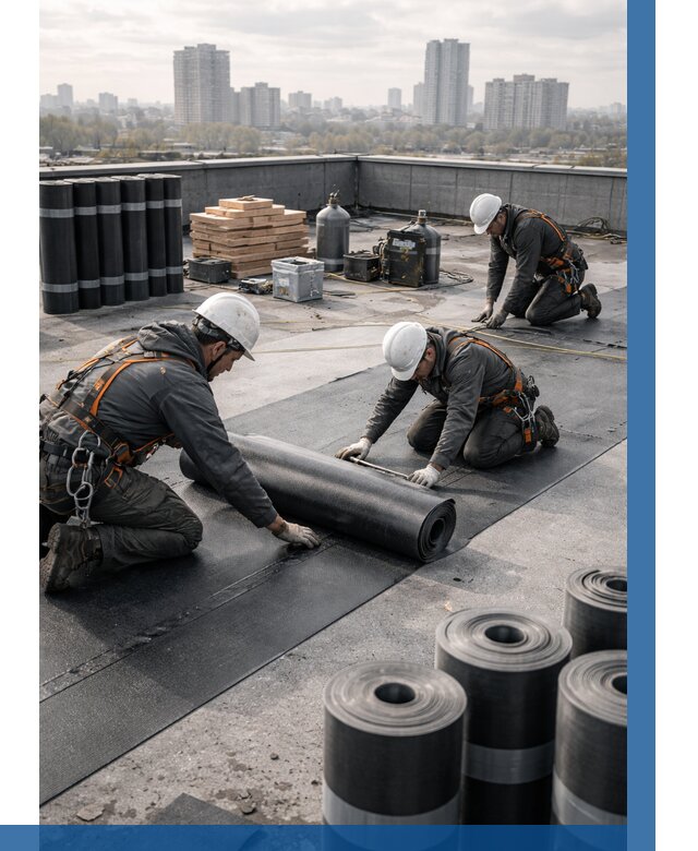 Монтаж мягкой кровли под ключ в Кизилюрте от 465 р. | ВЫСОТНИК-Кзт