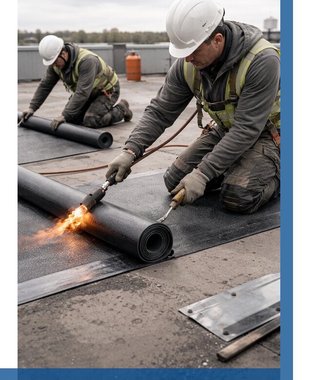 Монтаж наплавляемой кровли в Кизилюрте от 878 р. — ВЫСОТНИК-Кзт