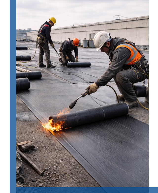 Монтаж наплавляемой кровли в Кизилюрте профессионально