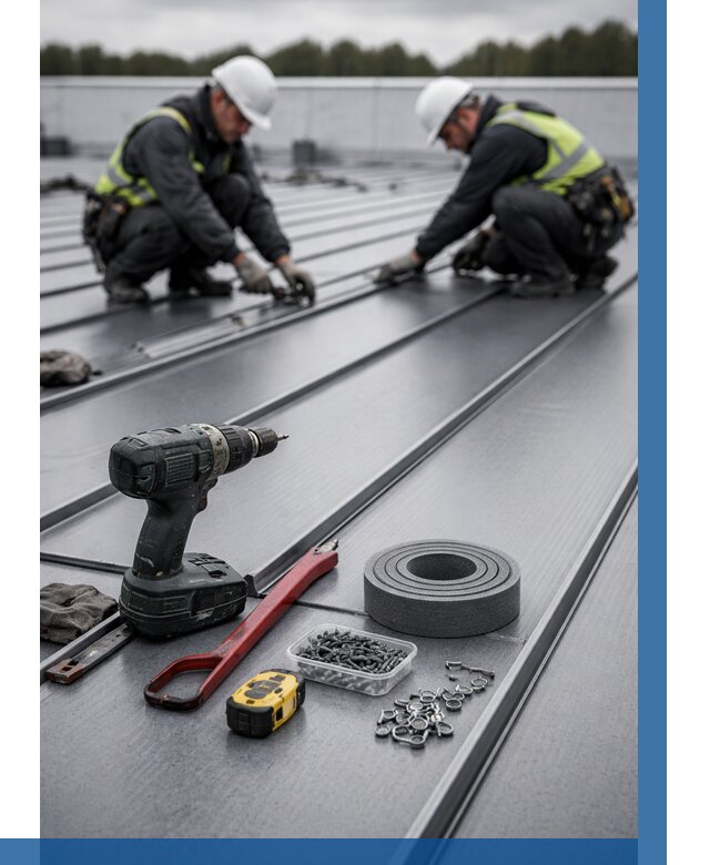 Монтаж фальцевой кровли в Кизилюрте от 1859 р. | ВЫСОТНИК-Кзт