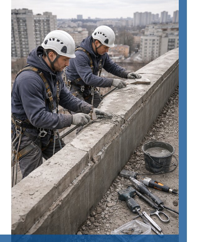 Ремонт парапета на кровле в Кизилюрте от 1549 р. | ВЫСОТНИК-Кзт