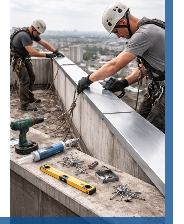 Монтаж парапетных крышек в Кизилюрте от 826 р. | ВЫСОТНИК-Кзт