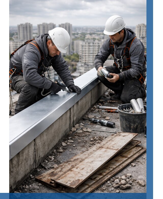 Замена парапетных крышек под ключ в Кизилюрте от 1239 р. | ВЫСОТНИК-Кзт