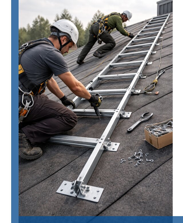 Профессиональный монтаж кровельной лестницы в Кизилюрте под ключ