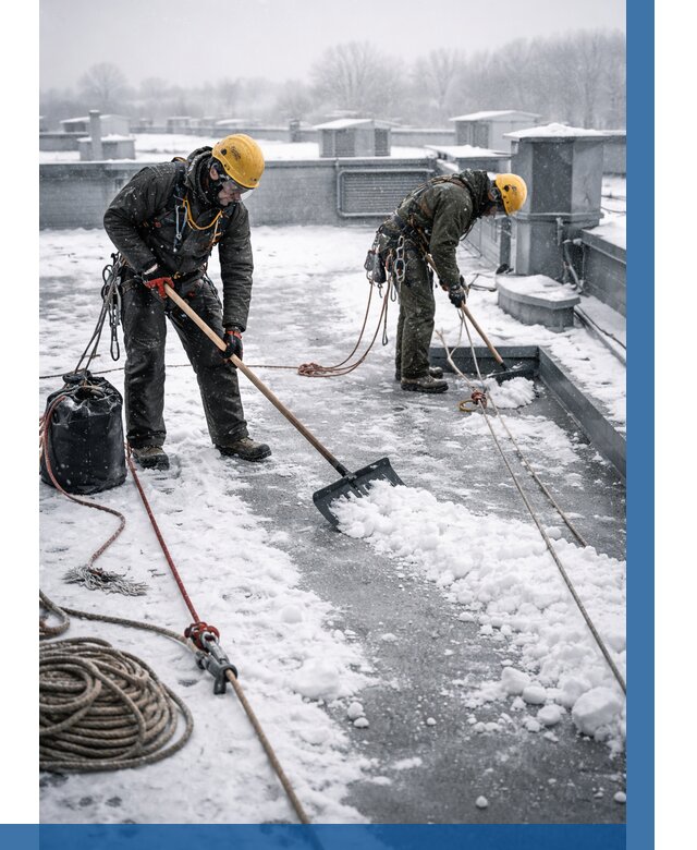 Очистка крыши от снега в Кизилюрте от 7745 р. | ВЫСОТНИК-Кзт