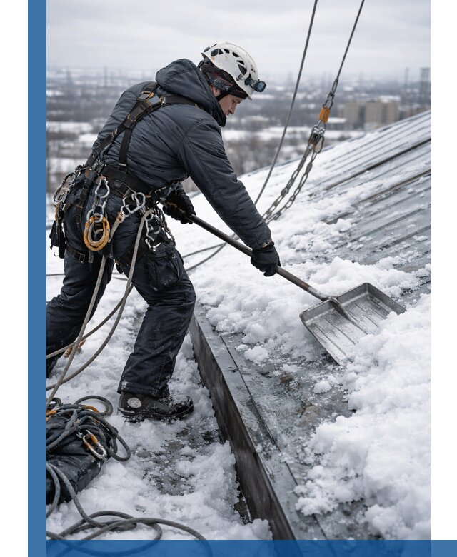 Профессиональная очистка кровли от снега и наледи в Кизилюрте
