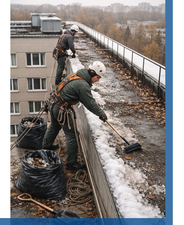 Очистка кровли по периметру в Кизилюрте от 568 р. | ВЫСОТНИК-Кзт