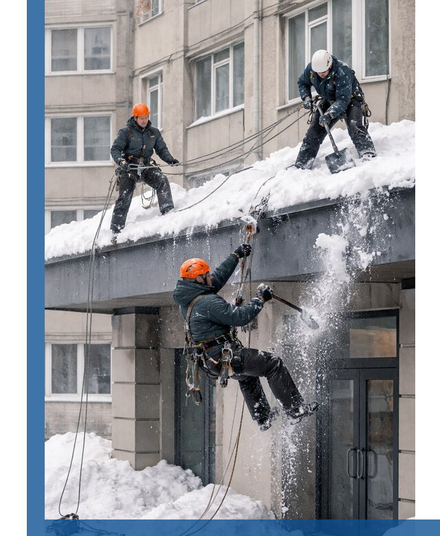 Безопасная очистка навесов от снега в Кизилюрте круглогодично