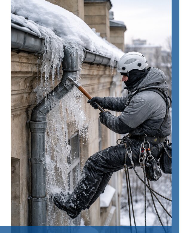 Очистка водостоков от льда в Кизилюрте от 3614 р. | ВЫСОТНИК-Кзт