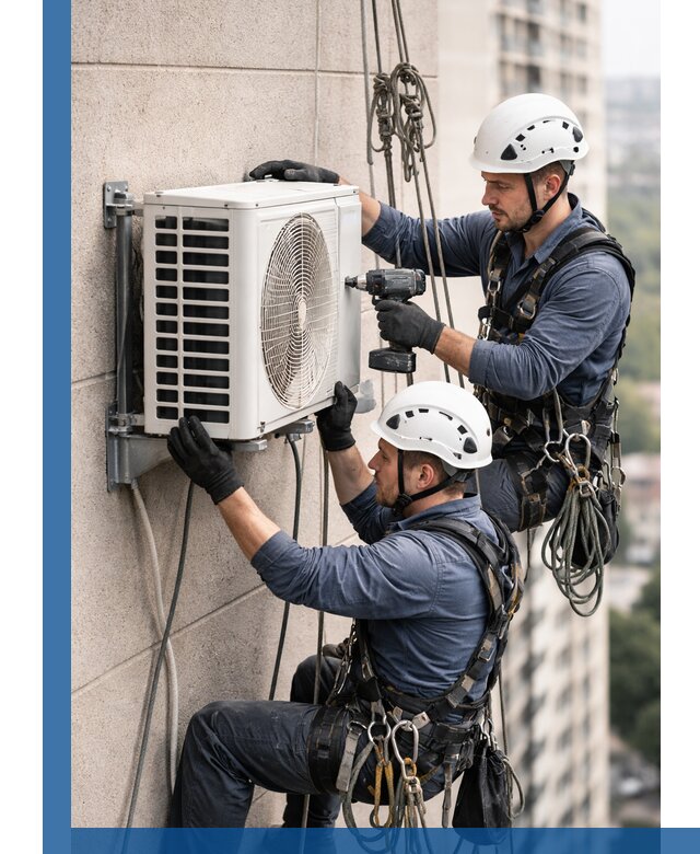 Монтаж внешнего блока кондиционера в Кизилюрте установка и крепление