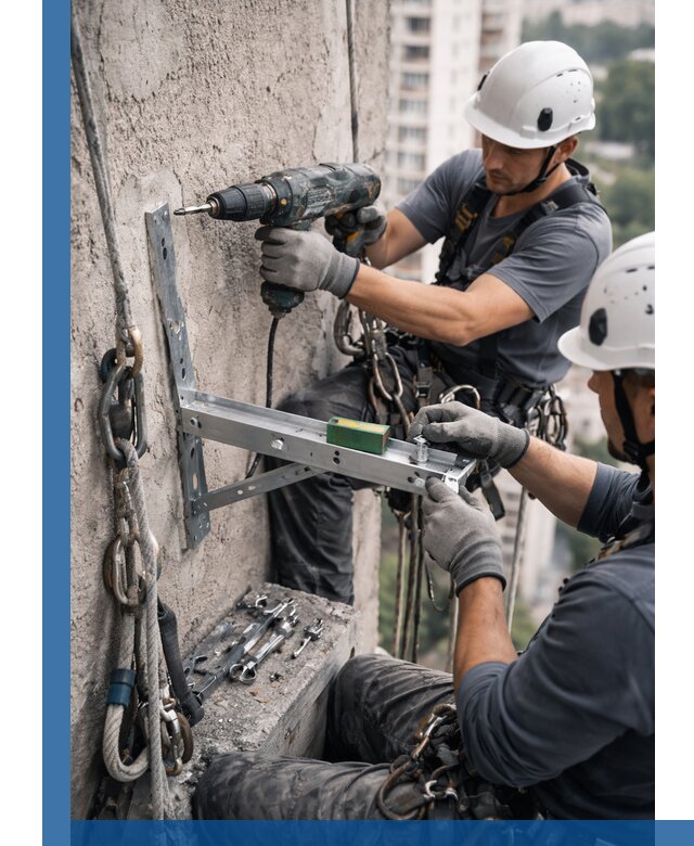 Установка кронштейнов кондиционера и крепежа в Кизилюрте