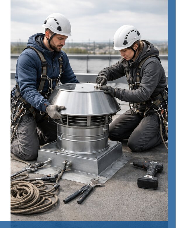 Установка дефлекторов на кровле в Кизилюрте от 4647 р. | ВЫСОТНИК-Кзт