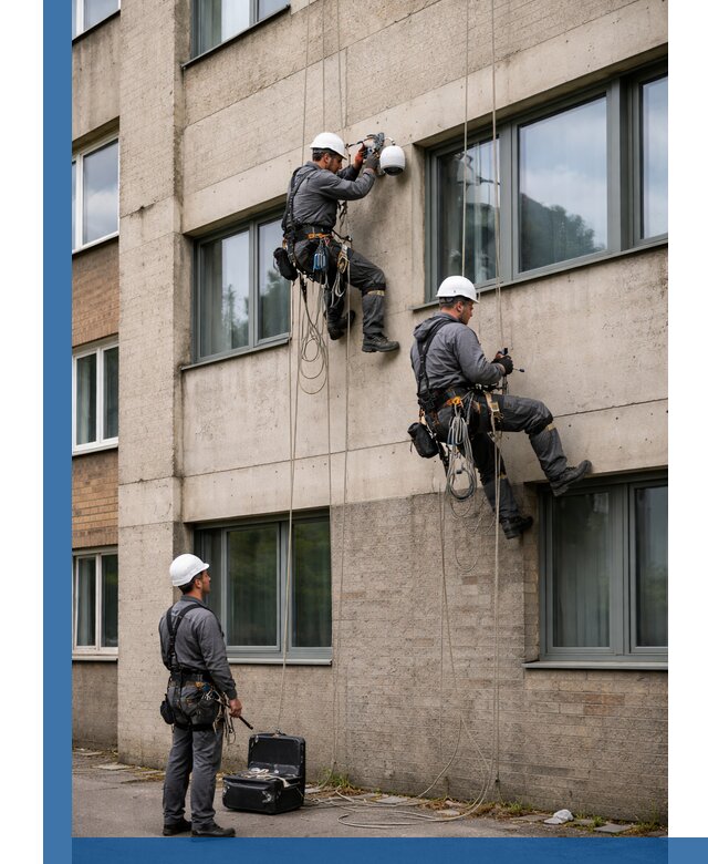 Монтаж фасадных камер видеонаблюдения в Кизилюрте под ключ