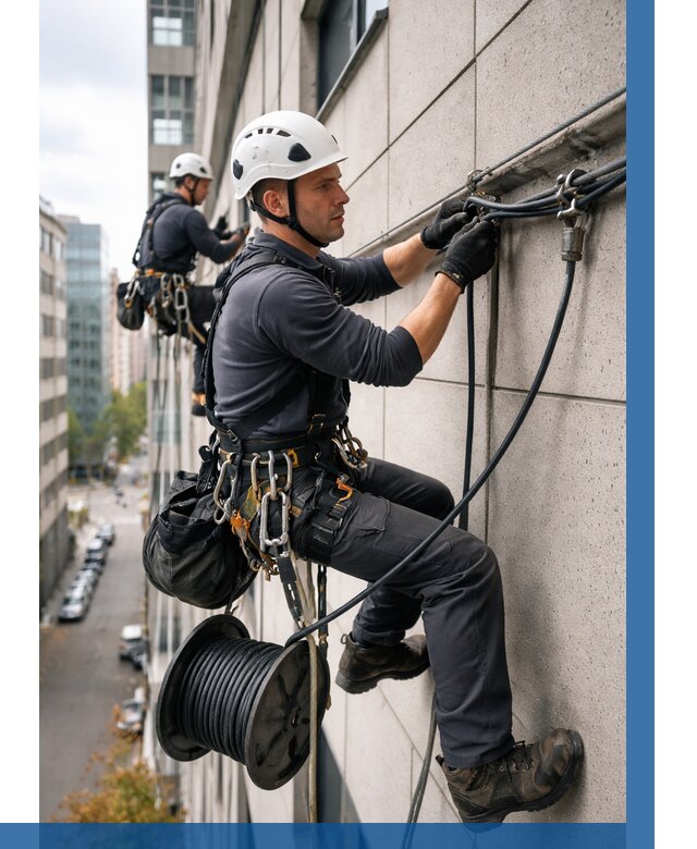 Прокладка кабеля по фасаду в Кизилюрте от 361 р. | ВЫСОТНИК-Кзт