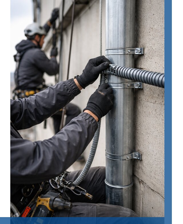 Монтаж гофры для кабеля в Кизилюрте от 310 р. | ВЫСОТНИК-Кзт