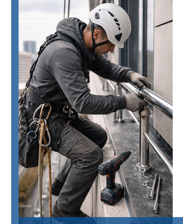 Монтаж ограждений на высоте в Кизилюрте для зданий и конструкций