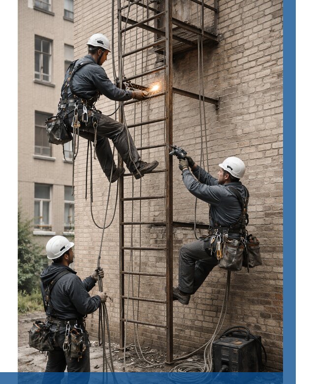 Ремонт пожарной лестницы в Кизилюрте от 7745 р. | ВЫСОТНИК-Кзт