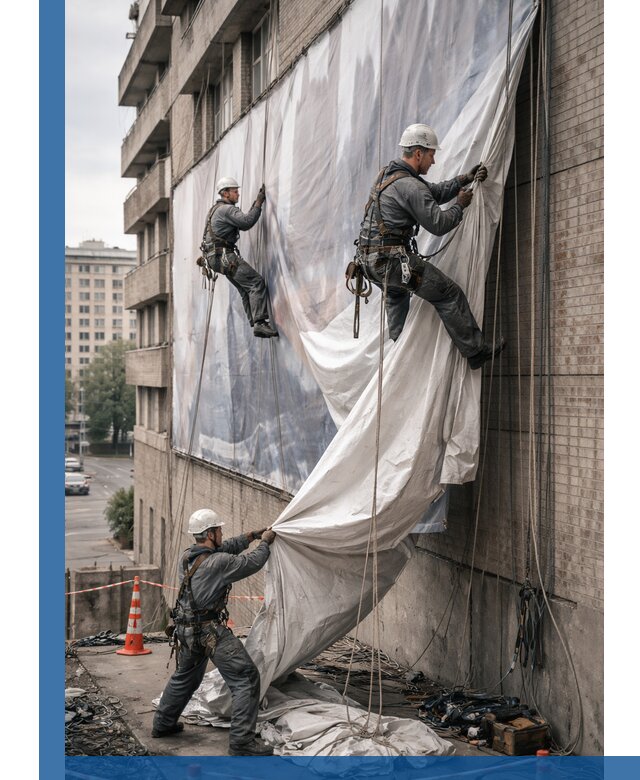 Демонтаж баннеров с фасада в Кизилюрте оперативно и безопасно