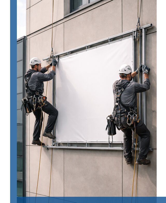 Монтаж наружной рекламной вывески в Кизилюрте под ключ